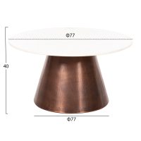 ΤΡΑΠΕΖΙ ΣΑΛΟΝΙΟΥ FODEN HM9721 ΛΕΥΚΟ ΜΑΡΜΑΡΟ TOP ΚΑΙ ΜΕΤΑΛΛΟ Φ77x40Υεκ.