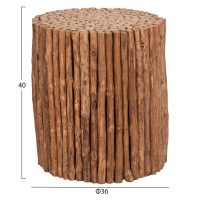 ΤΡΑΠΕΖΙ ΣΑΛΟΝΙΟΥ ΣΤΡΟΓΓΥΛΟ DRIFTER HM4443 DRIFTWOOD ΣΕ ΦΥΣΙΚΟ ΧΡΩΜΑ Φ36x40Υεκ