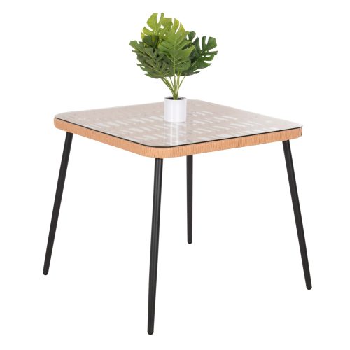 trapezi-tetragono-fb9553611-metalmayro-p ΤΡΑΠΕΖΙ ΤΕΤΡΑΓΩΝΟ ALLEGRA HM5536.11 ΜΕΤΑΛ.ΜΑΥΡΟ-P.E. RATTAN ΦΥΣΙΚΟ 79,5x79,5x72,5Υεκ