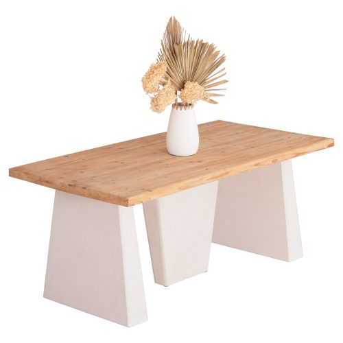 trapezi-trapezarias-fb918042-top-xylo-el ΤΡΑΠΕΖΙ ΣΕΙΡΑ SANTORINI HM18042 ΤΟΠ ΞΥΛΟ ΕΛΑΤΟΥ-ΠΟΔΙΑ MDF ΥΠΟΛΕΥΚΑ 179x90x75Υεκ.