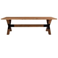 ΤΡΑΠΕΖΙ ΤΡΑΠΕΖΑΡΙΑΣ KATTE HM9557 ΜΑΣΙΦ ΞΥΛΟ ΤΕΑΚ-ΧΙΑΣΤΙ ΠΟΔΙΑ ΜΕ ΜΕΤΑΛΛΟ 250x100x78Υεκ.