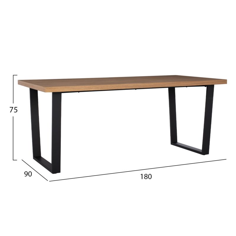 ΤΡΑΠΕΖΙ ΤΡΑΠΕΖΑΡΙΑΣ ASTORIA HM9012 ΜΕ ΚΑΠΛΑΜΑ ΔΡΥΟΣ ΣΕ ΣΤΥΛ ΡΟΥΣΤΙΚ 180X90X75Yεκ. 40mm ΠΑΧΟΣ