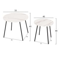 ΤΡΑΠΕΖΙΑ ΣΑΛΟΝΙΟΥ 2ΤΜΧ CUPPER HM9878.12 ΜΕΛΑΜΙΝΗ ΛΕΥΚΟ ΜΑΡΜΑΡΟ-ΜΑΥΡΟ ΜΕΤΑΛΛΟ