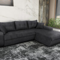 VIRGINIA Γωνιακός καναπές κρεβάτι με αποθηκευτικό χώρο 246x190εκ. MS08 Γκρι Δεξιά Γωνία