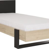 Duplex Κρεβάτι Μονό 100x204εκ. ( για στρώμα 90x200εκ.)  Black/Natural Chestnut