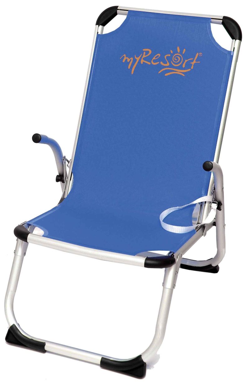 myResort ΚΑΡΕΚΛΑ ΠΑΡΑΛΙΑΣ  ΡΑΒΔΩΤΟ ΑΛΟΥΜΙΝΙΟ ΜΠΛΕ  ΜΕ ΜΠΡΑΤΣΑ  ΕΝΙΣΧΥΜΕΝΗ KING SIZE -ΨΗΛΗ ΠΛΑΤΗ -ΤΕΧΤ 2x1