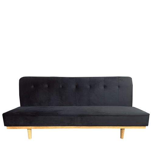 Καναπές Κρεβάτι Τριθέσιος ArteLibre CELESTE Μαύρο Ύφασμα 193x85x88cm