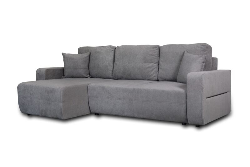 Amaretto Γωνιακός καναπές κρεβάτι με αποθηκευτικό χώρο 240x149εκ. Γκρι ανοιχτό Αναστρέψιμη γωνία
