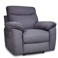 Boston πολυθρόνα Relax με ηλεκτρική ανάκλιση 101x100x102εκ. Γκρι Σκούρο ύφασμα