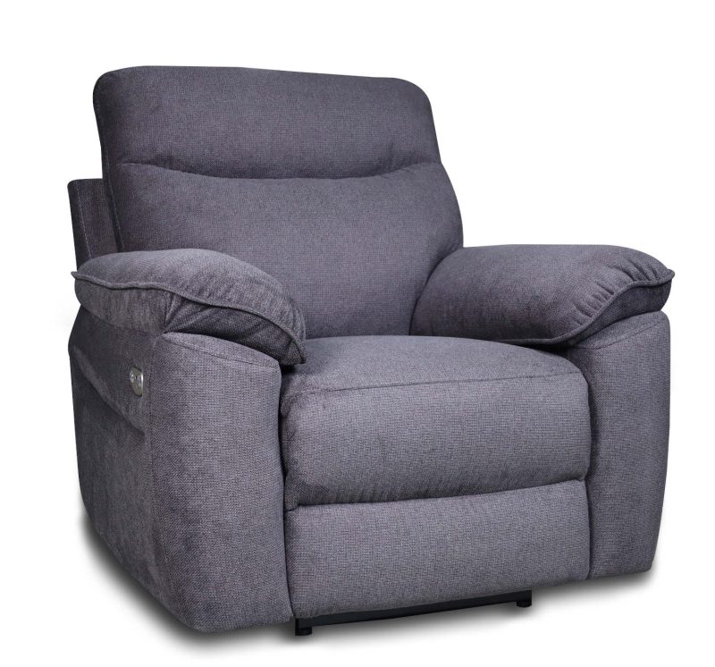 Boston πολυθρόνα Relax με ηλεκτρική ανάκλιση 101x100x102εκ. Γκρι Σκούρο ύφασμα