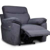 Boston πολυθρόνα Relax με ηλεκτρική ανάκλιση 101x100x102εκ. Γκρι Σκούρο ύφασμα
