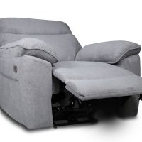 Boston πολυθρόνα Relax με ηλεκτρική ανάκλιση 101x100x102εκ. Γκρι Ανοιχτό ύφασμα
