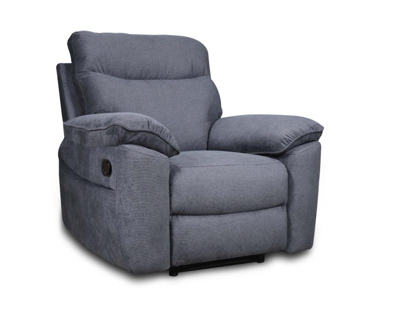 Boston πολυθρόνα Relax με χειροκίνητη ανάκλιση 101x100x102εκ. Γκρι Σκούρο ύφασμα