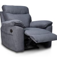 Boston πολυθρόνα Relax με χειροκίνητη ανάκλιση 101x100x102εκ. Γκρι Σκούρο ύφασμα