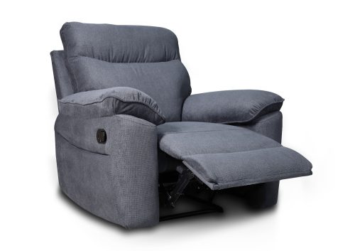 Boston πολυθρόνα Relax με χειροκίνητη ανάκλιση 101x100x102εκ. Γκρι Σκούρο ύφασμα