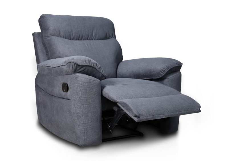 Boston πολυθρόνα Relax με χειροκίνητη ανάκλιση 101x100x102εκ. Γκρι Σκούρο ύφασμα