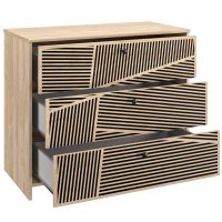 Claustra συρταριέρα με 3 συρτάρια 92x45x78εκ. Blond Oak / Μαύρο