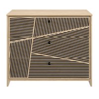 Claustra συρταριέρα με 3 συρτάρια 92x45x78εκ. Blond Oak / Μαύρο