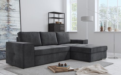 Corfu Γωνιακός καναπές κρεβάτι με αποθηκευτικό χώρο 271x163εκ. Γκρι Σκούρο Δεξιά Γωνία Corfu Γωνιακός καναπές κρεβάτι με αποθηκευτικό χώρο 271x163εκ. Γκρι Σκούρο Δεξιά Γωνία