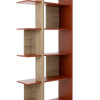 Epura βιβλιοθήκη 90x36x190εκ. Light Oak / Terracotta