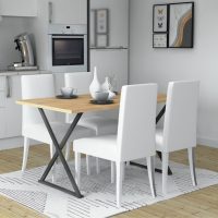 Τραπέζι Bette Megapap χρώμα φυσικό οξιάς - ανθρακί 140x80x76εκ.