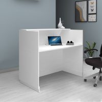 Γραφείο υποδοχής - reception Gemini Megapap χρώμα λευκό 150x70x110εκ.