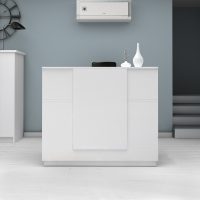 Γραφείο υποδοχής - reception Gemini Megapap χρώμα λευκό 150x70x110εκ.