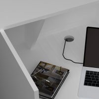 Γραφείο υποδοχής - reception Gemini Megapap χρώμα λευκό 150x70x110εκ.