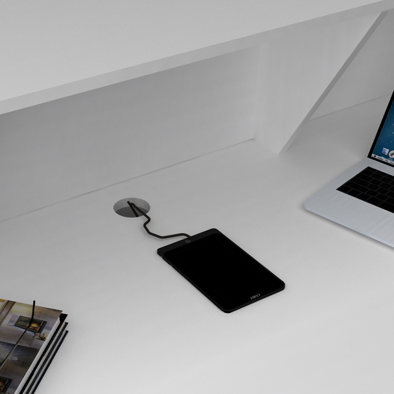 Γραφείο υποδοχής - reception Gemini Megapap χρώμα λευκό 150x70x110εκ.