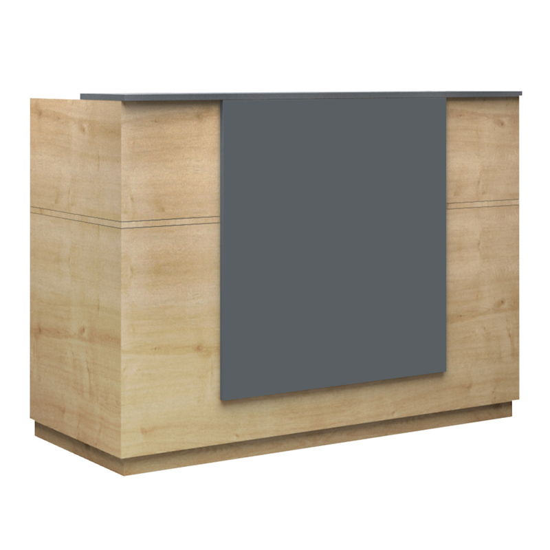 Γραφείο υποδοχής - reception Gemini Megapap χρώμα φυσικό οξιάς - ανθρακί 180x70x110εκ.