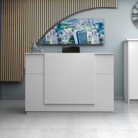 Γραφείο υποδοχής - reception Gemini Megapap χρώμα λευκό 180x70x110εκ.