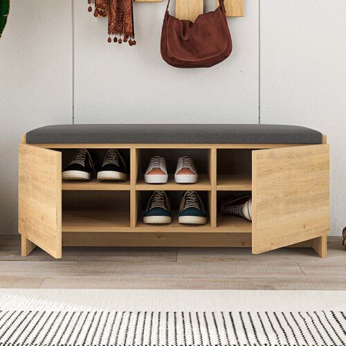 GP037-00455-1 Παπουτσοθήκη Zulla Megapap χρώμα φυσικό οξιάς 110x37x43εκ.