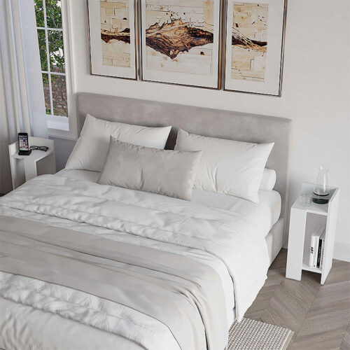 GP037-00704-1 Κομοδίνο Elos Megapap σετ 2 τεμαχίων χρώμα λευκό 25x27x60εκ.