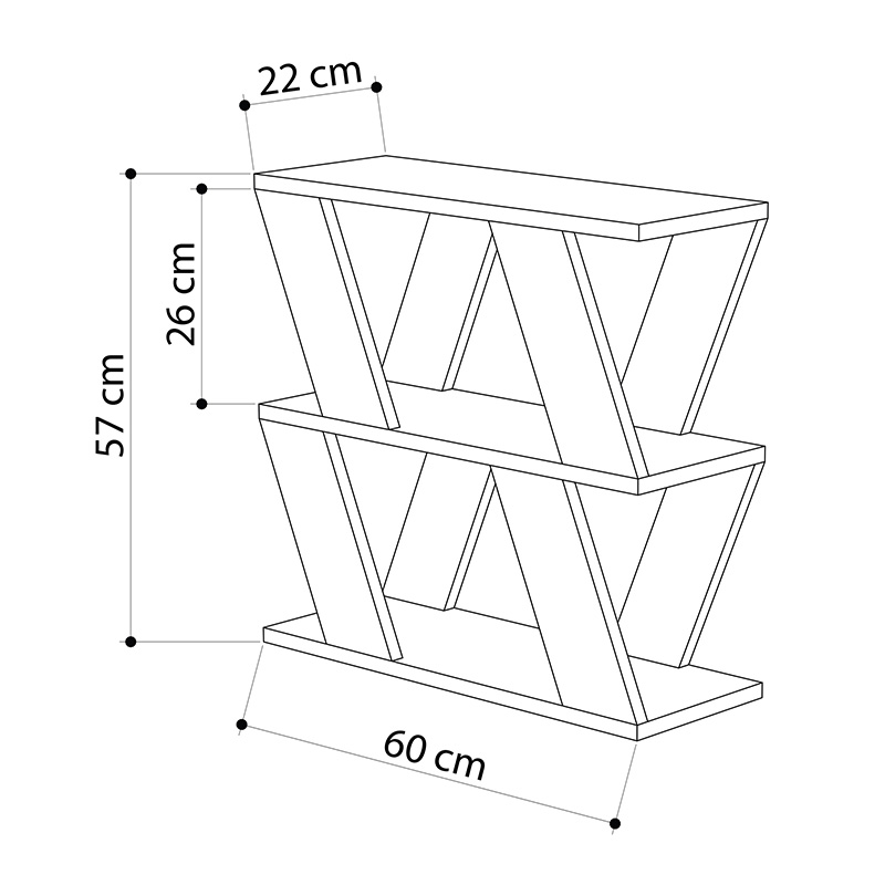 Τραπεζάκι βοηθητικό Lazena Megapap χρώμα sapphire oak 60x22x57εκ.