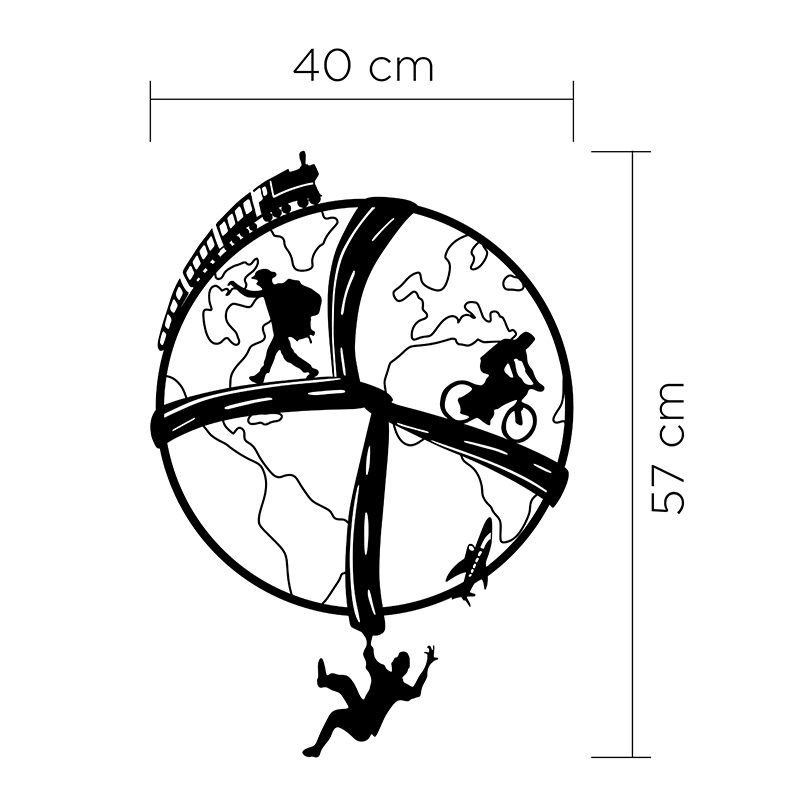 GP037-0109-2 Διακοσμητικό τοίχου Free Soul Megapap μεταλλικό χρώμα μαύρο 40x2x57εκ.