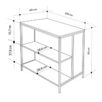 Τραπέζι μπαρ Detroit Megapap χρώμα sapphire oak - silky black 100x60x95εκ.