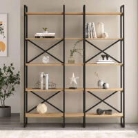 GP037-02271-1 Βιβλιοθήκη Dusan Megapap χρώμα sepet oak 143,5x30x175εκ.