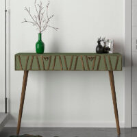 GP042-01321-3 Κονσόλα επιτοίχια Forest Megapap χρώμα λαδί - καρυδί 120x35x89,3εκ.