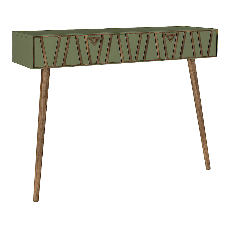 GP042-01321-5 Κονσόλα επιτοίχια Forest Megapap χρώμα λαδί - καρυδί 120x35x89,3εκ.