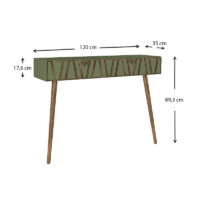 GP042-01321-6 Κονσόλα επιτοίχια Forest Megapap χρώμα λαδί - καρυδί 120x35x89,3εκ.