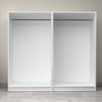 GP100-00851-2 Ντουλάπα ρούχων Victoria Megapap τετράφυλλη χρώμα λευκό 200x60x181εκ.