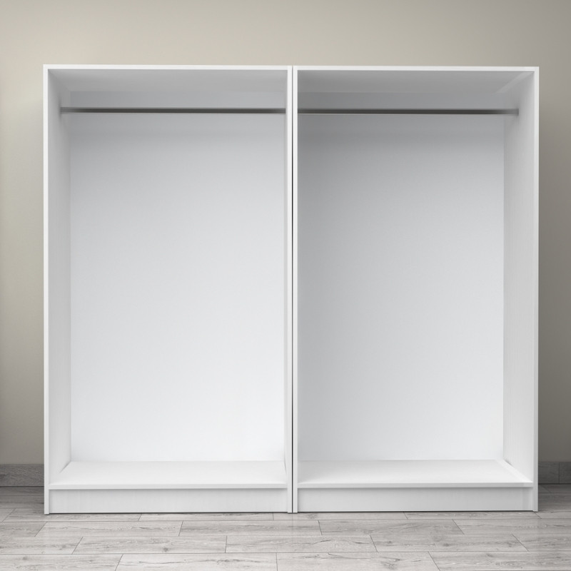 GP100-00851-2 Ντουλάπα ρούχων Victoria Megapap τετράφυλλη χρώμα λευκό 200x60x181εκ.