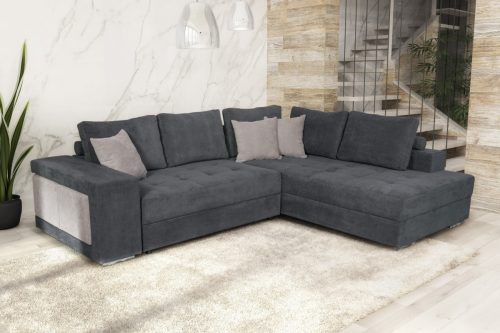 Karina Γωνιακός καναπές κρεβάτι με αποθηκευτικό χώρο & 2 σκαμπό 278x218εκ. MS07 Γκρι Δεξιά Γωνία