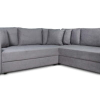Karina Γωνιακός καναπές κρεβάτι με αποθηκευτικό χώρο & 2 σκαμπό 278x218εκ. Γκρι Ανοιχτό Δεξιά Γωνία