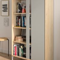 Lenk βιβλιοθήκη με μια πόρτα 100x36x161εκ. Natural Oak - Greige