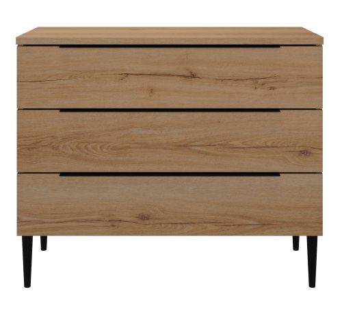 Lucian συρταριέρα με 3 συρτάρια 95x45x78εκ. Helvezia Oak