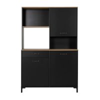 Manchester μπουφές για κουζίνα 119x41x180εκ. Helvezia Oak / Black