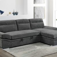 Morel Γωνιακός καναπές κρεβάτι με αποθηκευτικό χώρο 262x159x92εκ. Γκρι με αναστρέψιμη γωνία