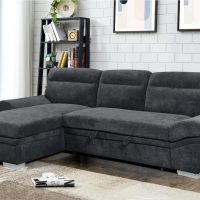 Morel Γωνιακός καναπές κρεβάτι με αποθηκευτικό χώρο 262x159x92εκ. Γκρι σκούρο με αναστρέψιμη γωνία