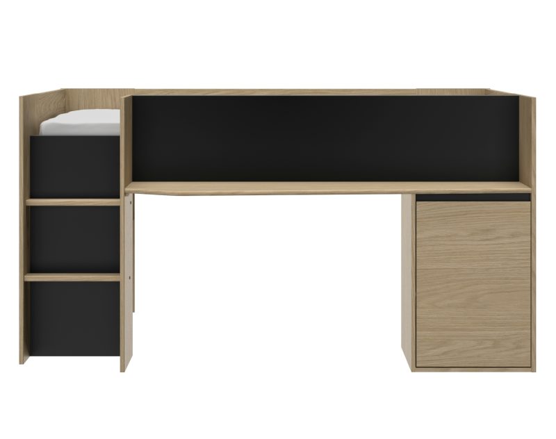 NAEL_polymorfiko_krevati_paidiko_efiviko_mauro_drys_1 Nael κρεβάτι πολυμορφικό 205x133x107εκ. Rookwood Oak / Μαύρο